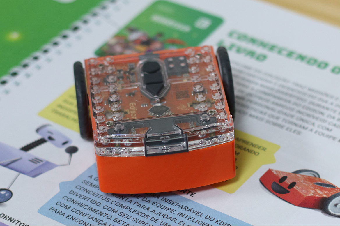 Students learning robotics